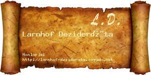 Larnhof Dezideráta névjegykártya